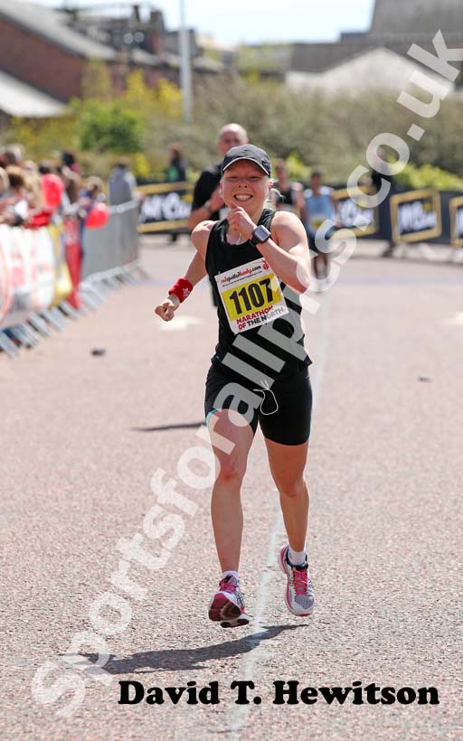 Jessica Riches finishing 3rd in the 2012 Marathon of the North, Sunderland.